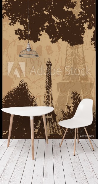 Picture of Vintage Eiffel tower vector card